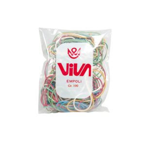 Elastici ad anello - misure e colori assortiti - 100 gr - gomma - Viva - immagine 1