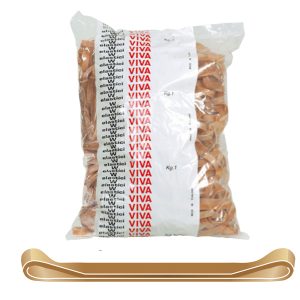 Elastici fettuccia - diametro 12 x 0,5 cm - 1 kg - caucciù - avana - Viva - immagine 1