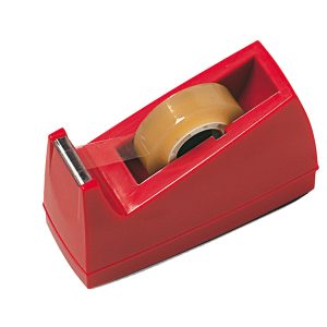 Dispenser per nastro adesivo - 33 m - rosso - Lebez - immagine 1