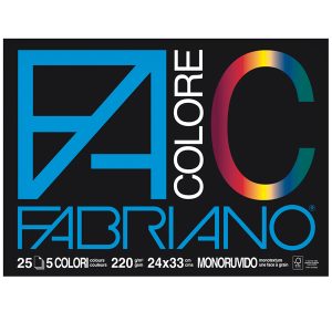 Blocco FaColore - 24x33cm - 25 fogli - 220gr - 5 colori - Fabriano - immagine 1