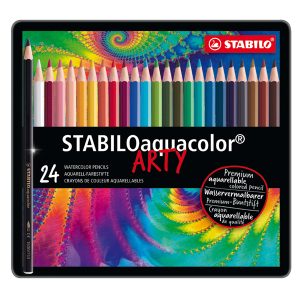 Pastello Aquacolor 1624 - tratto 2,80 mm - colori assortiti - Stabilo - astuccio 24 pezzi - immagine 1
