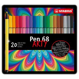 Pennarelli Pen 68 - colori assortiti - Stabilo - scatola in metallo 20 pezzi - immagine 1