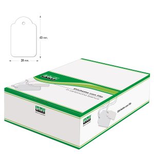 Etichette con filo A391 - 28 x 43 mm - bianco - Lebez - conf. 500 pezzi - immagine 1