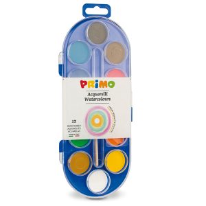 Pastiglie Acquerelli -  ø 30mm - colori assortiti - Primo - astuccio da 12 pastiglie - immagine 1