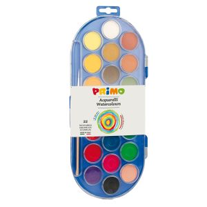Pastiglie Acquerelli - ø 30mm - colori assortiti - Primo - astuccio da 22 pastiglie - immagine 1