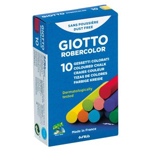 Gessetti Robercolor - lunghezza 80mm con diametro 10mm - colorati - Giotto - Scatola 10 gessetti tondi - immagine 1