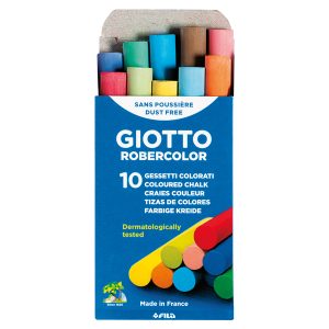 Gessetti Robercolor - lunghezza 80mm con diametro 10mm - colorati - Giotto - Scatola 10 gessetti tondi - immagine 2