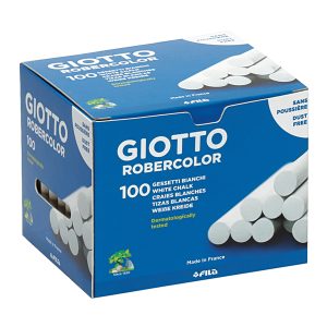 Gessetti Robercolor - lunghezza 80mm con diametro 10mm - bianco - Giotto - Scatola 100 gessetti tondi - immagine 1