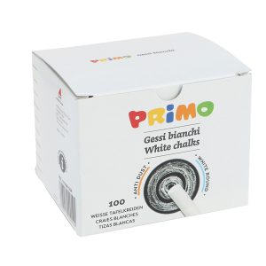 Gessetti tondi - ø 9x80 mm - bianco - Primo - Scatola 100 gessetti tondi - immagine 1