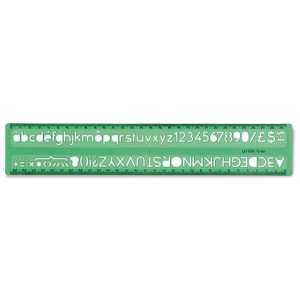 Normografo lettere e cifre Uni - 10mm - verde - Arda - immagine 1