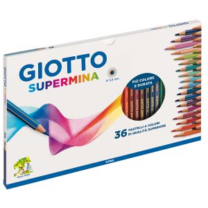 Pastello Supermina - mina 3,8 mm - colori assortiti - Giotto - astuccio 36 pezzi - immagine 1