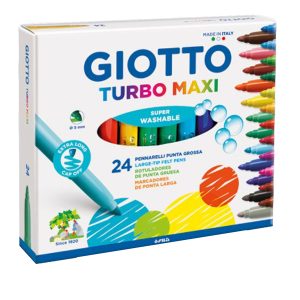 Pennarelli Turbomaxi - punta ø5mm - colori assortiti - Giotto - astuccio 24 pezzi - immagine 1