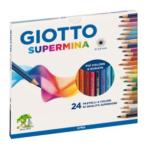 Pastello Supermina - mina 3,8 mm - colori assortiti - Giotto - astuccio 24 pezzi - immagine 1