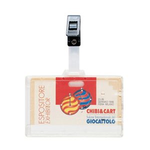 Portanome con clip in plastica - 9 x 6 cm - Favorit - immagine 1