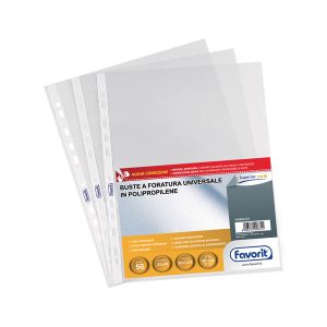 Buste forate Special PP - Superior - buccia - 22x30 cm - trasparente - Favorit - conf. 50 pezzi - immagine 1