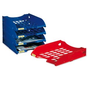 Vaschetta portacorrispondenza forata E040 - 26 x 34,5 x 6,5 cm - blu - Fellowes - immagine 1