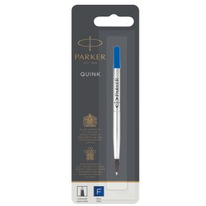 Refill roller Quink standard - punta fine  - metallo - blu - Parker - immagine 1