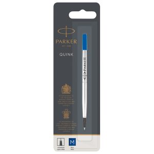 Refill roller Quink standard - punta media - metallo - blu - Parker - immagine 1