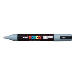 Marcatore a base d'acqua Uni Posca PC5M  - punta tonda media da 1,8mm a 2,5mm - grigio - Uni Mitsubishi - immagine 2