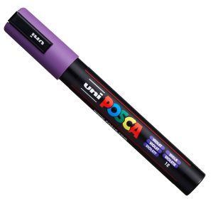 Marcatore a base d'acqua Uni Posca PC5M  - punta  tonda media da 1,8mm a 2,5mm - viola - Uni Mitsubishi - immagine 1