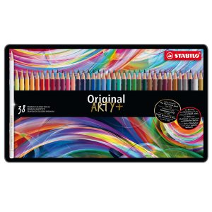 Pastello Original 8778 - tratto 2,50 mm - colori assortiti - Stabilo - astuccio in metallo 38 pezzi - immagine 1