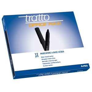 Pennarelli Office punta feltro - punta maxi - tratto 0,80-2,00mm - nero  - Tratto - conf. 12 pezzi - immagine 2