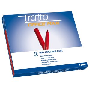 Pennarelli Office punta feltro - punta maxi - tratto 0,80-2,00mm - rosso  - Tratto - conf. 12 pezzi - immagine 2