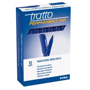 Marcatore Tratto Permanent Ink - punta tonda 2,00mm - blu - Tratto - conf. 12 pezzi - immagine 2