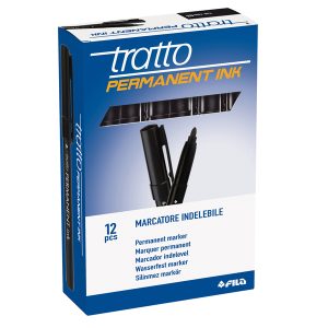 Marcatore Tratto Permanent Ink - punta tonda 2,00mm - nero - Tratto - conf. 12 pezzi - immagine 2