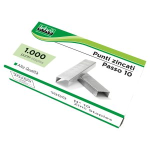 Punti zincati P10 - passo 10 - 9/4 - metallo - Lebez - 20 conf. da 1000 punti - immagine 1