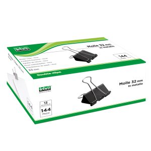 Molla Double Clips - 3,2 cm - nero - Lebez - conf. 12 pezzi - immagine 1