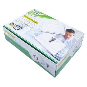 Portabadge con clip e spilla - 9 x 5,5 cm - Lebez - conf. 50 pezzi - immagine 1