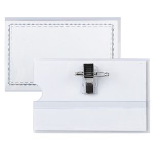 Portabadge con clip e spilla - 9 x 5,5 cm - Lebez - conf. 50 pezzi - immagine 2