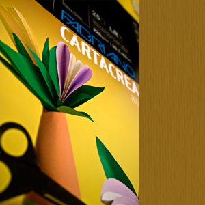 Cartoncino CartaCrea - 35x50cm - 220gr - marrone 106 - Fabriano - blister 10 fogli - immagine 1