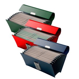 Portacambiali a soffietto - 12 tasche Gen/Dic - 28x13 cm - colori assortiti - Fraschini - immagine 1