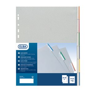 Separatore - 6 tacche personalizzabili - PPL - 22x30 cm - grigio - Favorit - immagine 1