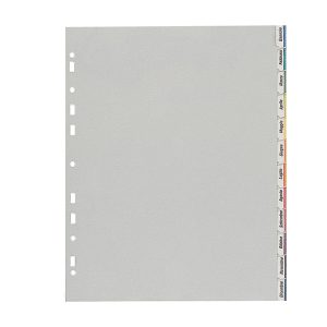 Separatore - 12 tacche personalizzabili - PP - 22x30 cm - grigio - Favorit - immagine 1