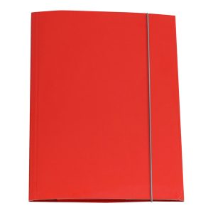 Cartellina con elastico - cartone plastificato - 3 lembi - 25x34 cm - rosso - Cartotecnica del Garda - immagine 1