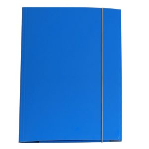 Cartellina con elastico - cartone plastificato - 3 lembi - 25x34 cm - azzurro - Cartotecnica del Garda - immagine 1