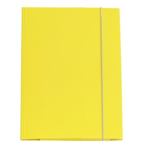 Cartellina con elastico - cartone plastificato - 3 lembi - 25x34 cm - giallo - Cartotecnica del Garda - immagine 1