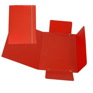 Cartellina con elastico - cartone plastificato - 3 lembi - 17x25 cm - rosso - Cartotecnica del Garda - immagine 1