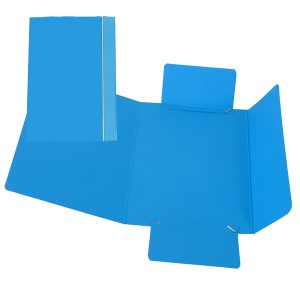 Cartellina con elastico - cartone plastificato - 3 lembi - 17x25 cm - azzurro - Cartotecnica del Garda - immagine 1