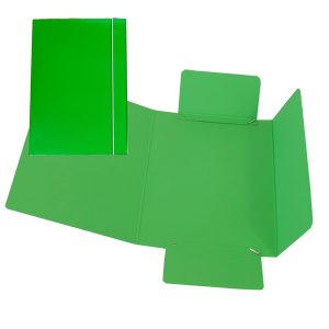 Cartellina con elastico - cartone plastificato - 3 lembi - 17x25 cm - verde - Cartotecnica del Garda - immagine 1
