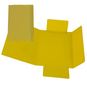 Cartellina con elastico - cartone plastificato - 3 lembi - 17x25 cm - giallo - Cartotecnica del Garda - immagine 1