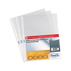 Buste forate Special PP - Air - buccia - 22x30 cm - trasparente - Favorit - conf. 100 pezzi - immagine 1