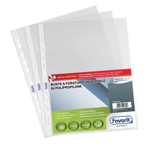 Buste forate Special PP - Superior - liscia - 22x30 cm - trasparente - Favorit - conf. 50 pezzi - immagine 1