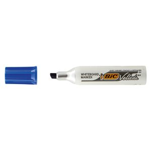 Pennarello Whiteboard Marker Velleda 1781 - punta a scalpello da 3,2 a 5,5mm - blu - Bic - immagine 1