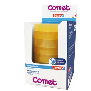 Nastro adesivo - 1,9 cm x 66 m - cellophane - trasparente - Comet - immagine 1