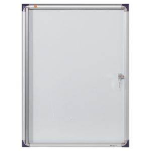 Bacheca per interni ultrapiatta - fondo in metallo magnetico bianco - 4 fogli A4 - verticale - Nobo - immagine 1