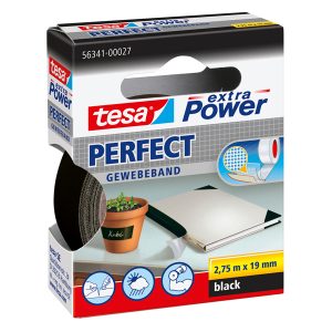 Nastro adesivo telato XP Perfect - 1,9 cm x 2,7 m - nero - Tesa - immagine 1